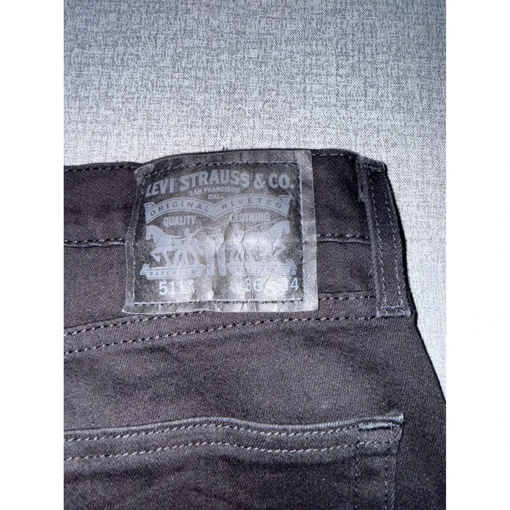 Levi's 511 Slim Fit Black Jeans Mens 36x34 Denim Pants 04511-4406